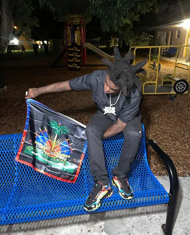 Kodak Black outfit in Dickies, Fila, and Force La Sou Nou, 2021