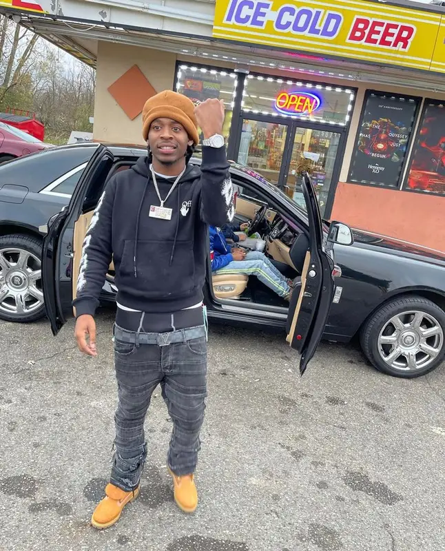 YN Jay outfit in Off-White, Valabasas, and Louis Vuitton, 2021