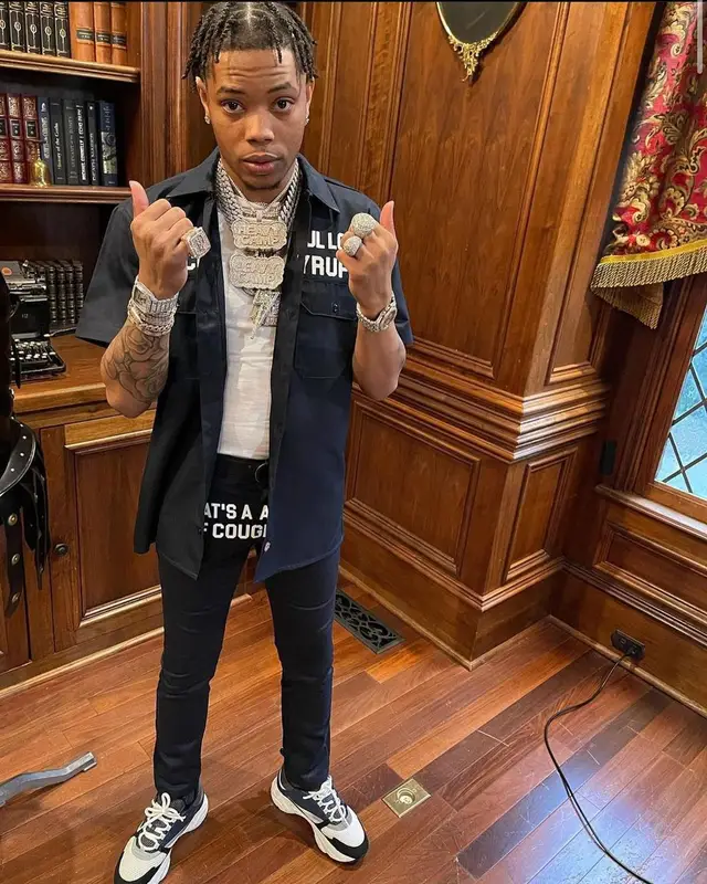 Lil Migo outfit in Awful Lot of Cough Syrup, Cough Syrup, and Dior, 2021