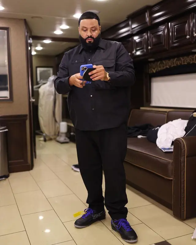 DJ Khaled outfit in Dior, Jordan, and Sacai, 2021