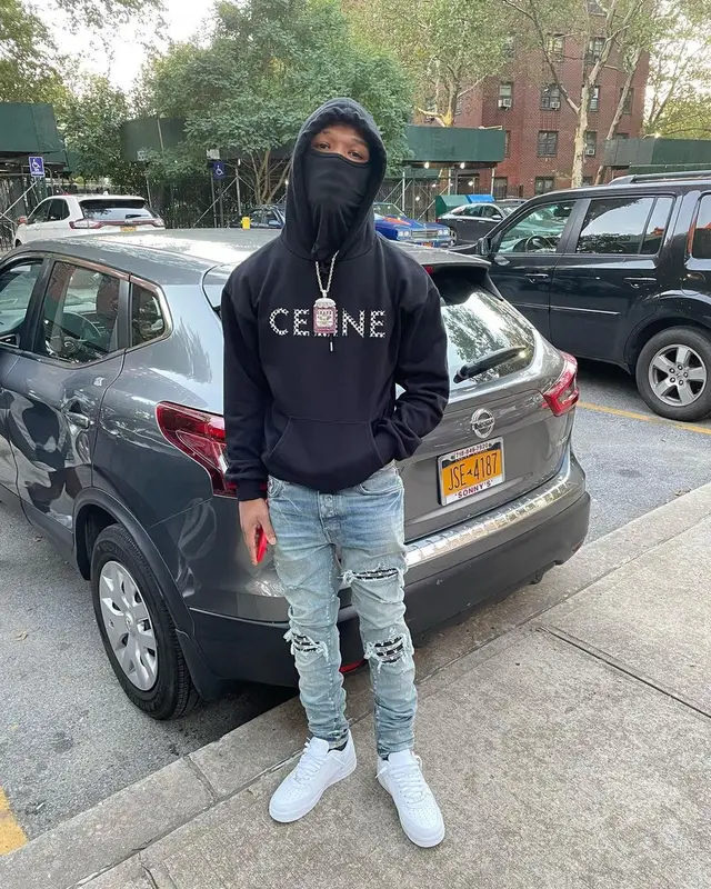 B Lovee outfit in Celine, Amiri, and Nike, 2021