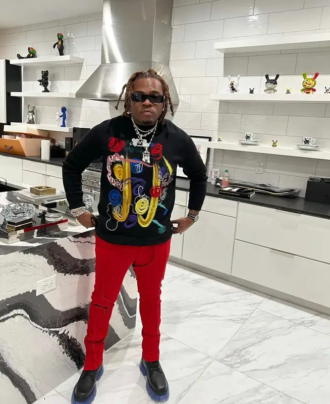 Gunna outfit in Fendi, Chrome Hearts, and Rick Owens, 2021