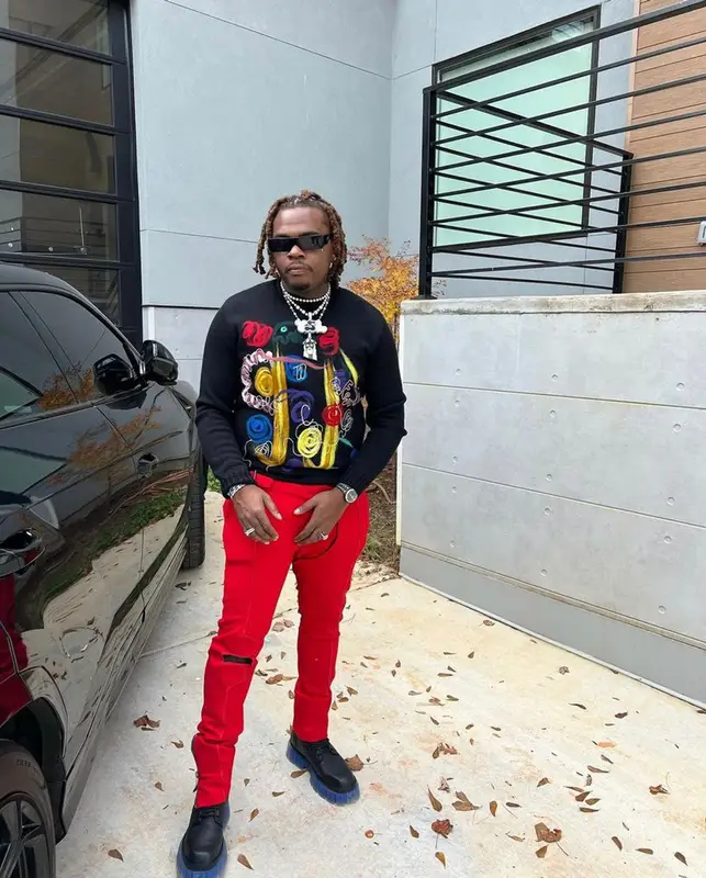Gunna outfit in Fendi, Chrome Hearts, and Rick Owens, 2021