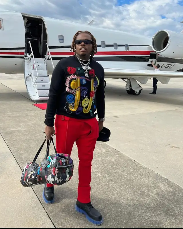 Gunna outfit in Fendi, Chrome Hearts, and Rick Owens, 2021
