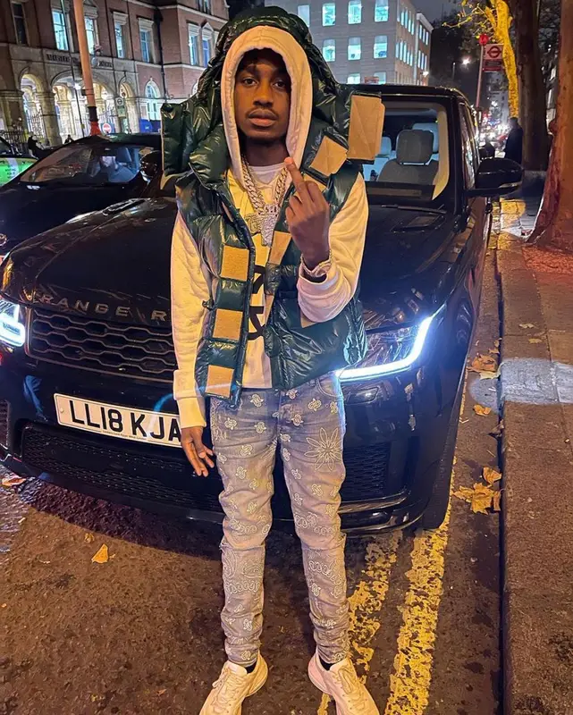 Lil Tjay outfit in Amiri and Gucci, 2021