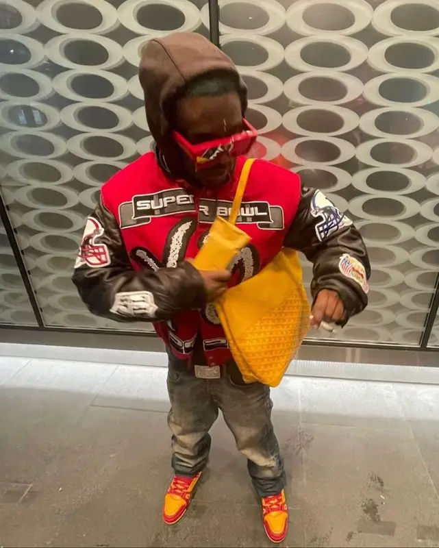 Lil Uzi Vert outfit in Jeff Hamilton, Louis Vuitton, and Goyard, 2021