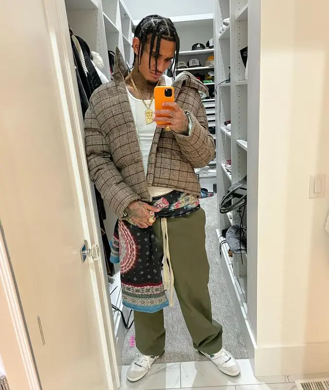 Jordan Clarkson outfit in Todd Patrick, Loewe, and New Balance, 2021