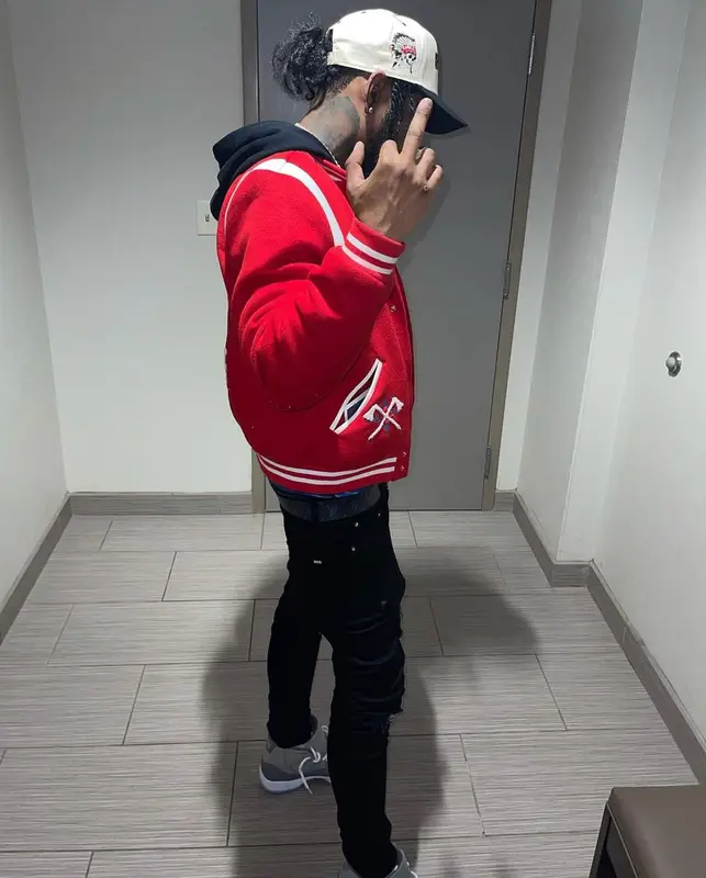 Ron Suno outfit in Amiri, Jordan, and Louis Vuitton, 2021