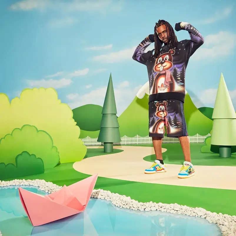 Chief Keef outfit in Adidas and Kerwin Frost, 2021