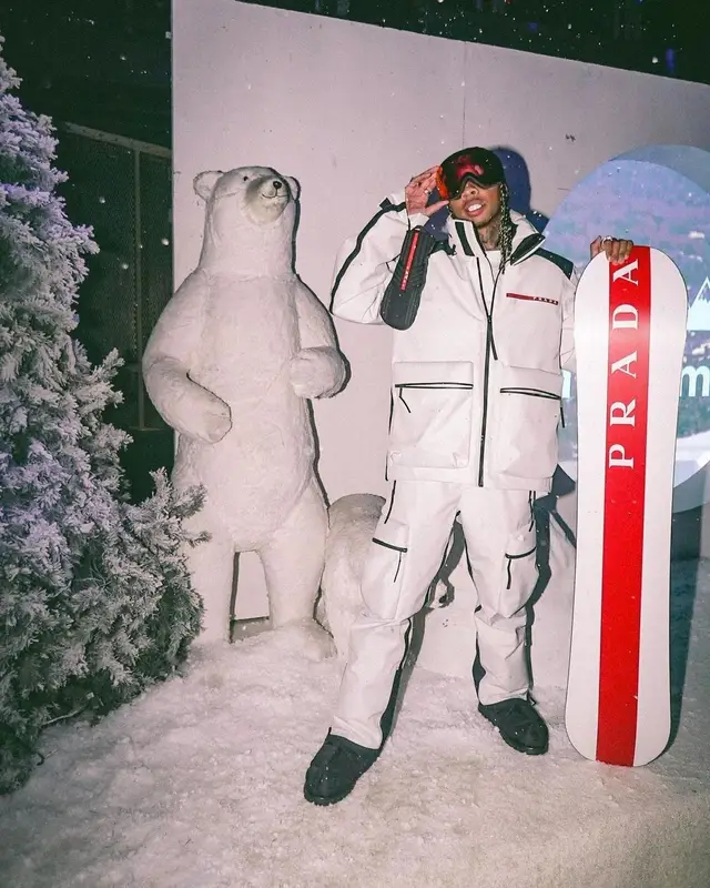 Tyga outfit in Prada and Oakley, 2021