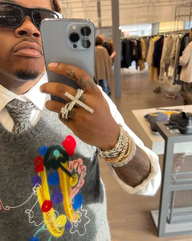 Gunna outfit in Fendi, Dior, and Balenciaga, 2021