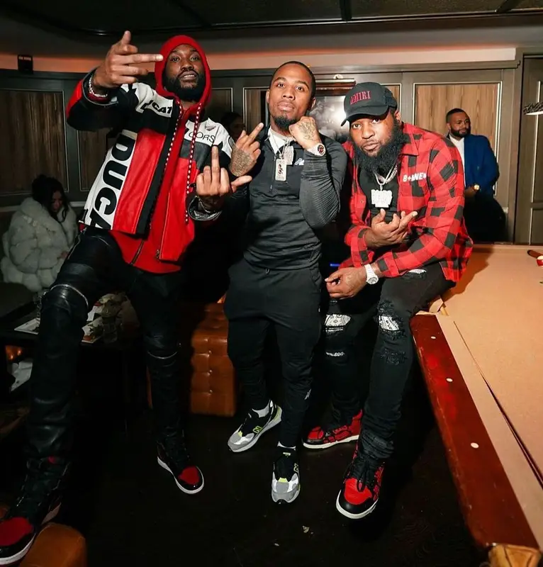 Meek Mill outfit in Ducati Corse, Amiri, and Nike, 2021