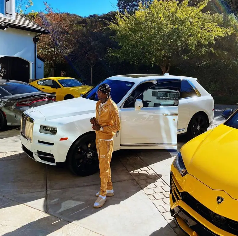 Soulja Boy outfit in Udigg Apparel and Yeezy, 2021