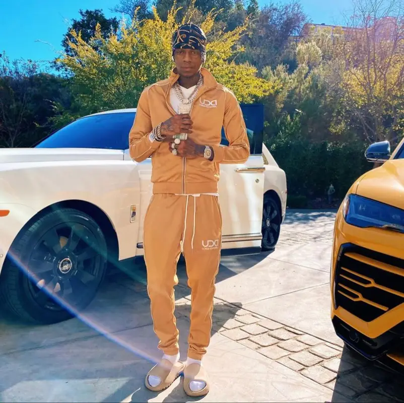 Soulja Boy outfit in Udigg Apparel and Yeezy, 2021