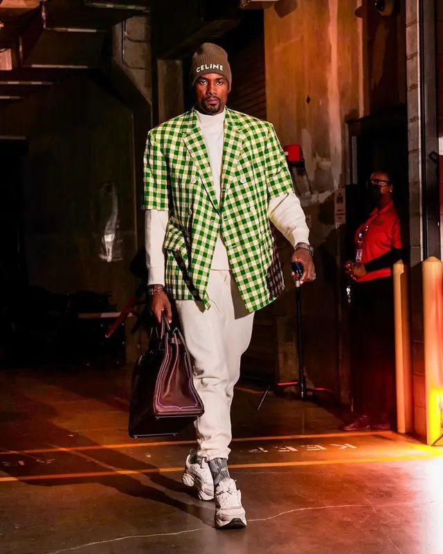 Serge Ibaka outfit in Twenty, Dior, and Celine, 2021