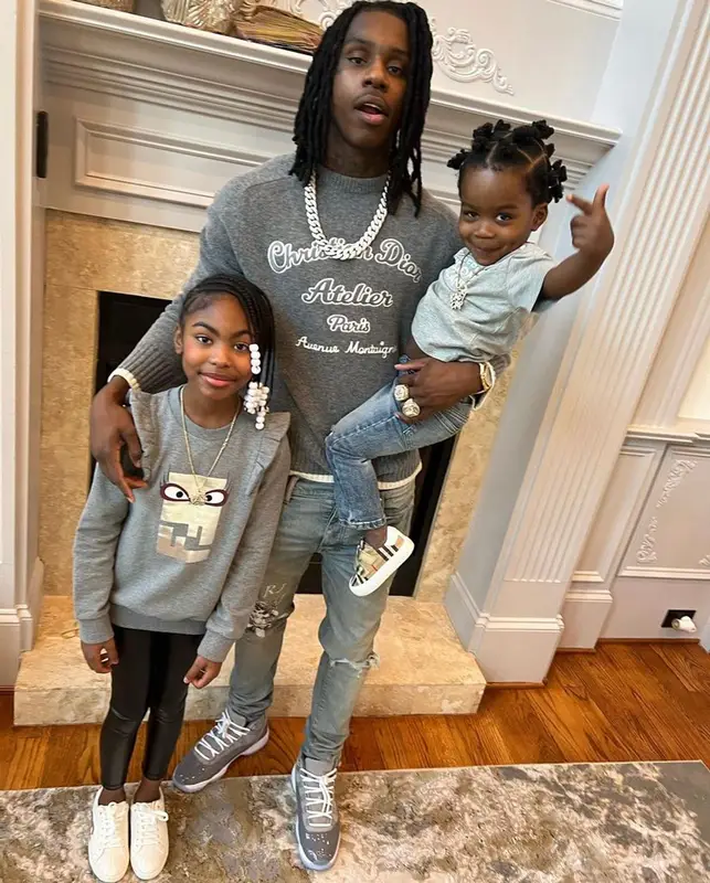 Polo G outfit in Dior, Amiri, and Jordan, 2021