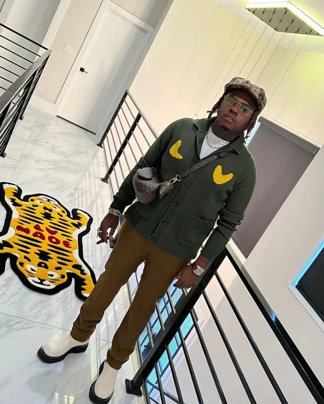 Gunna outfit in Nigo, Cartier, and Louis Vuitton, 2021