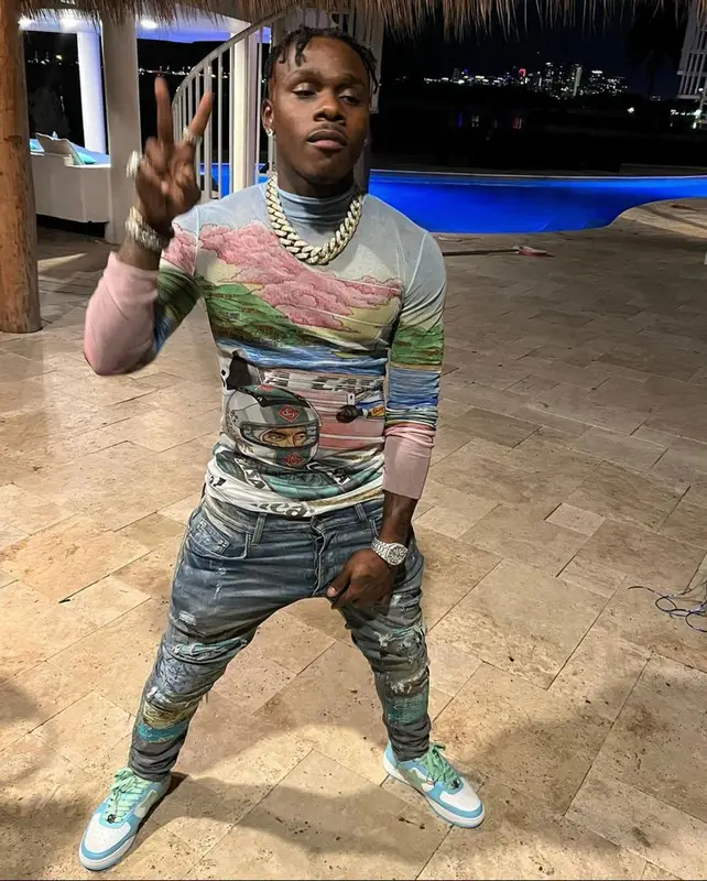 DaBaby outfit in Casablanca, Amiri, and Bape, 2021