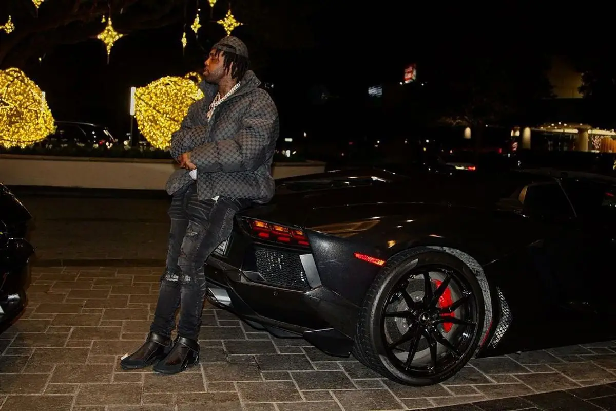 EST Gee outfit in Amiri, Gucci, and Balenciaga, 2021
