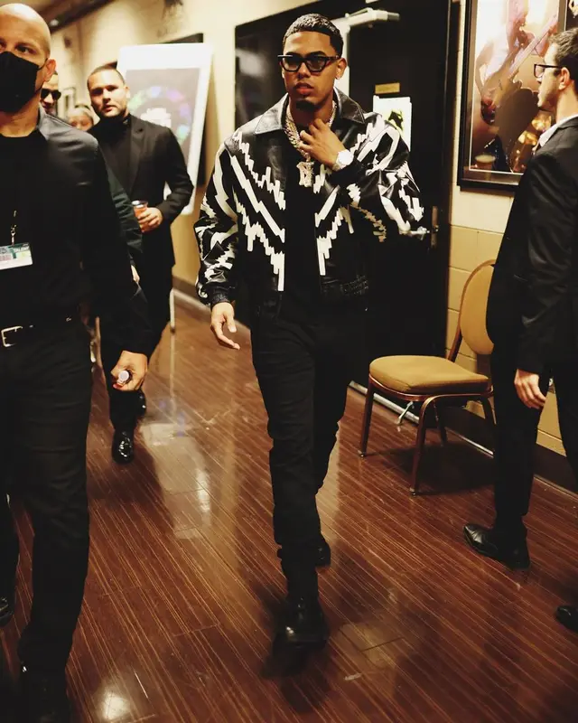 Myke Towers outfit in Celine, Amiri, and Saint Laurent, 2021