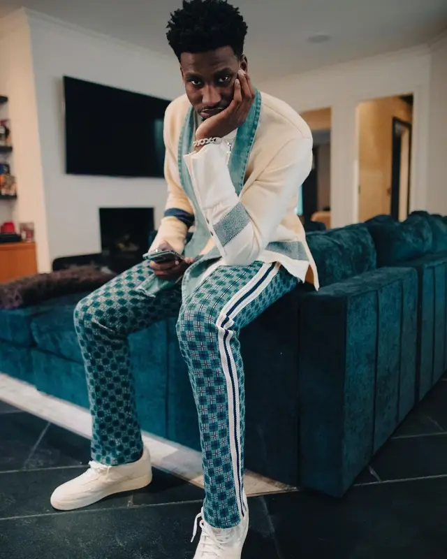 Jaren Jackson Jr. outfit in Greg Lauren, Wales Bonner, and Nike, 2021