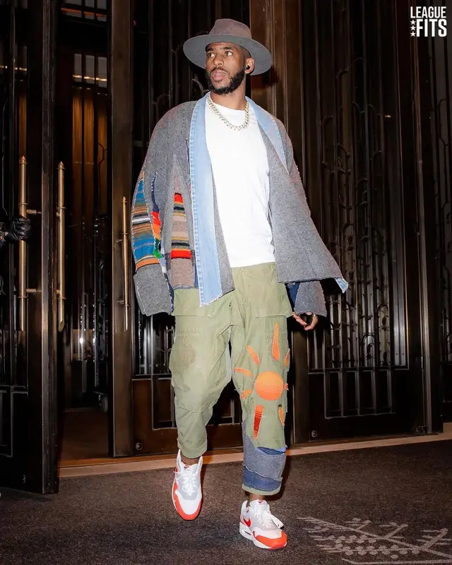 Chris Paul outfit in Greg Lauren and Nike, 2021