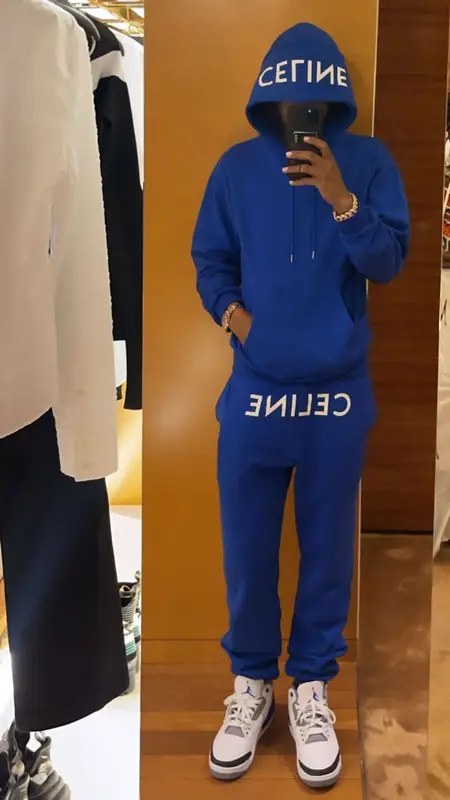 Lil Baby outfit in Celine and Jordan, 2021