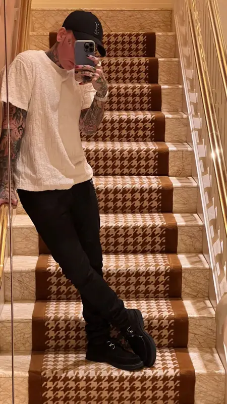 Blackbear outfit in Dior, Rick Owens, and Saint Laurent, 2021