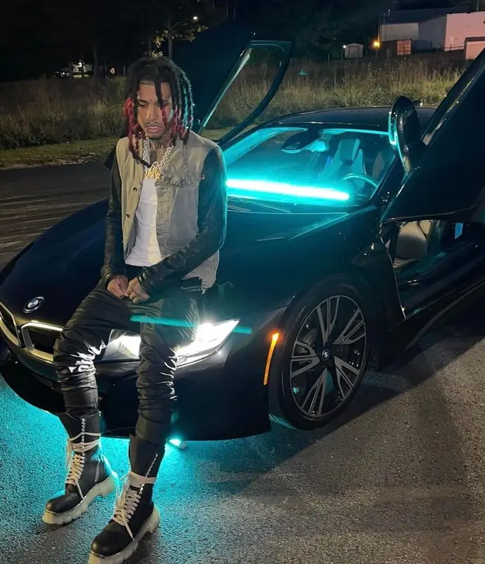 Lil Gnar outfit in Rick Owens, 2021