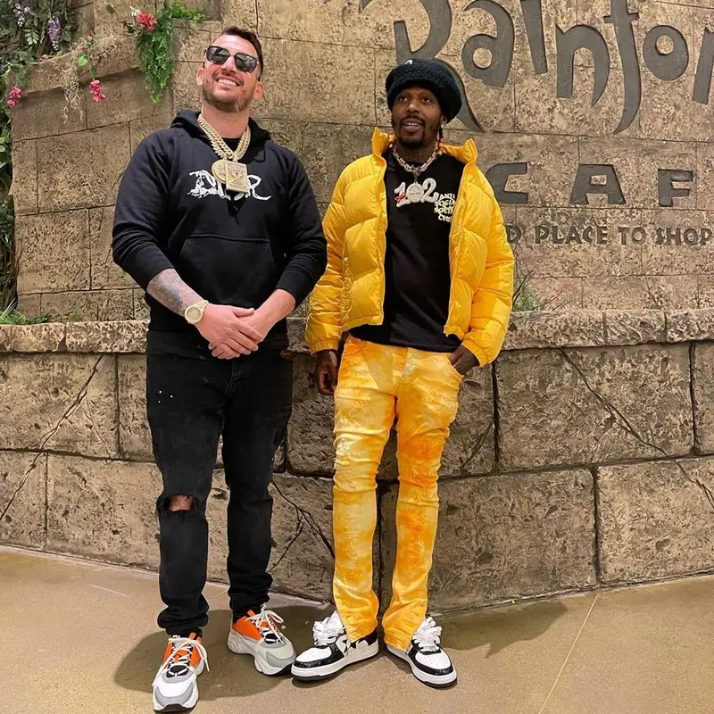 Sauce Walka outfit in Anti Social Social Club, Valabasas, and Fragment Design, 2021