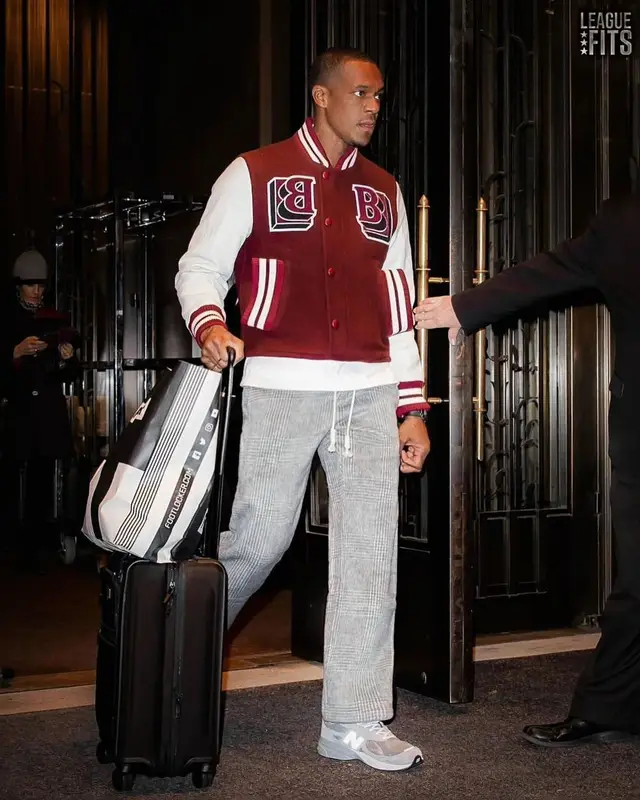 Rajon Rondo outfit in Burberry, Palm Angels, and New Balance, 2021