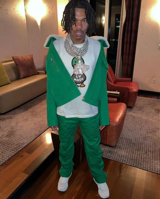Lil Baby outfit in Louis Vuitton, 2021