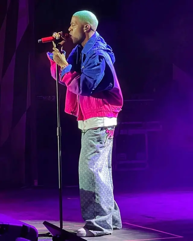 Kid Cudi outfit in Louis Vuitton and Polite Worldwide, 2021