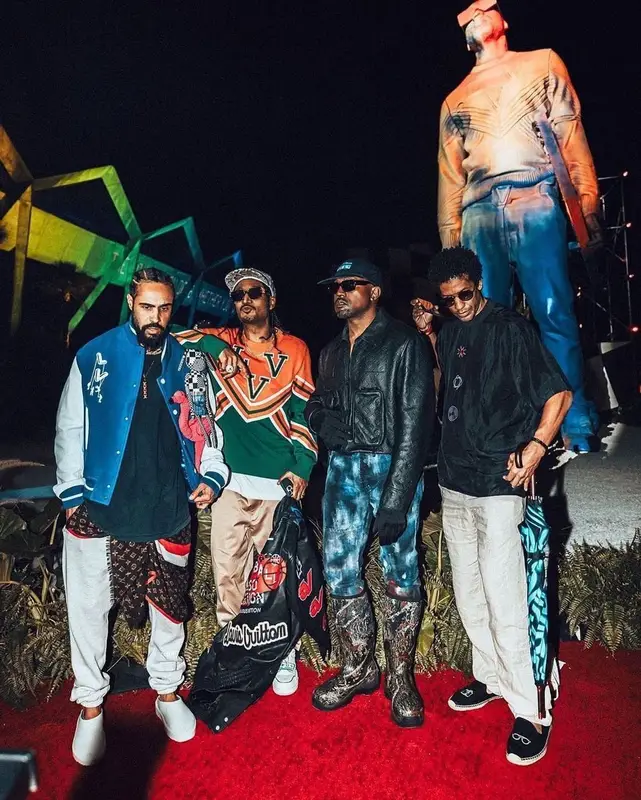 Jerry Lorenzo outfit in Louis Vuitton and Fear of God, 2021