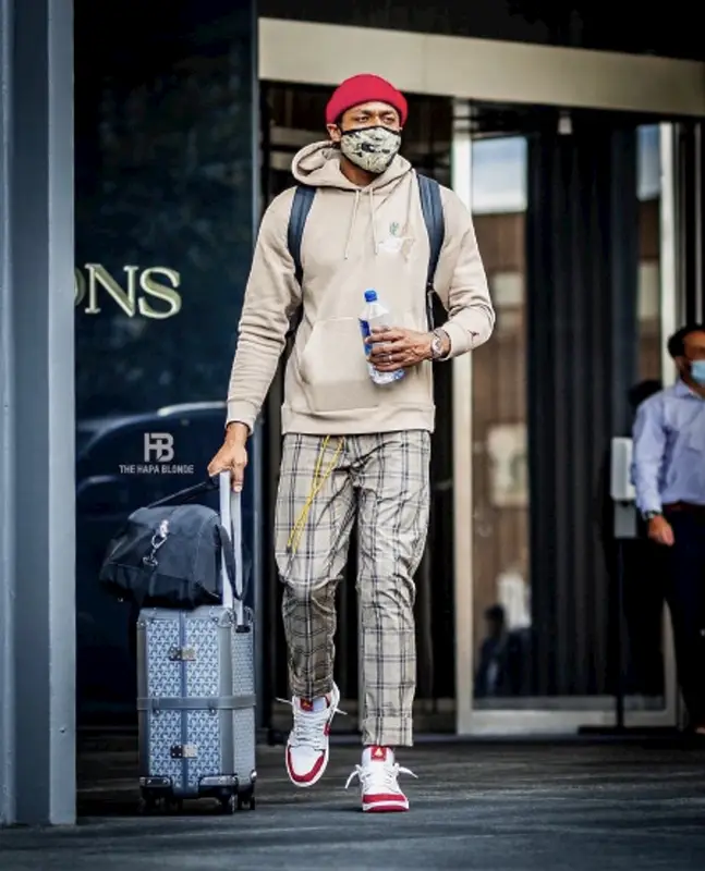 Bradley Beal outfit in Jordan, Bape, and Cactus Jack, 2021