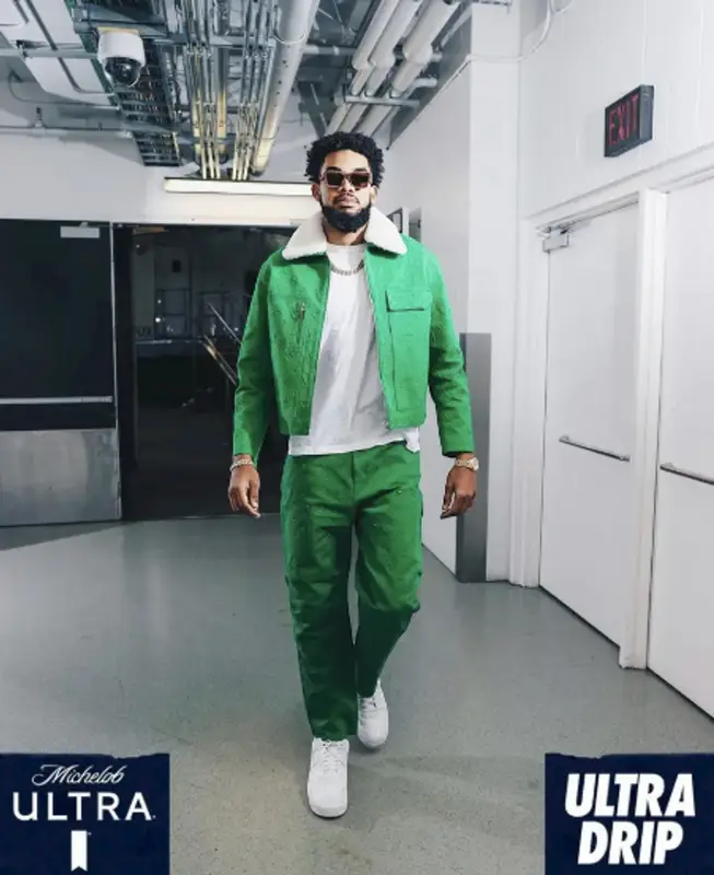 Karl Anthony Towns outfit in Louis Vuitton and Nike, 2021