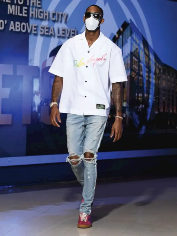 Will Barton outfit in Palm Angels, Amiri, and Gucci, 2021
