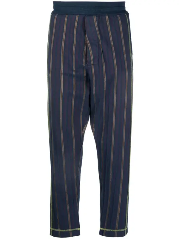 Vivienne Westwood Contrast Stitching Tapered Blue Trousers $316