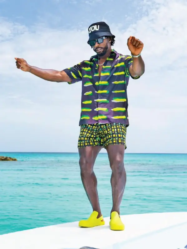 Tyrod Taylor outfit in Dries Van Noten and Bottega Veneta, 2021