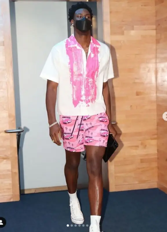 Jaren Jackson Jr. outfit in Marni, Converse, and Vilebrequin, 2021