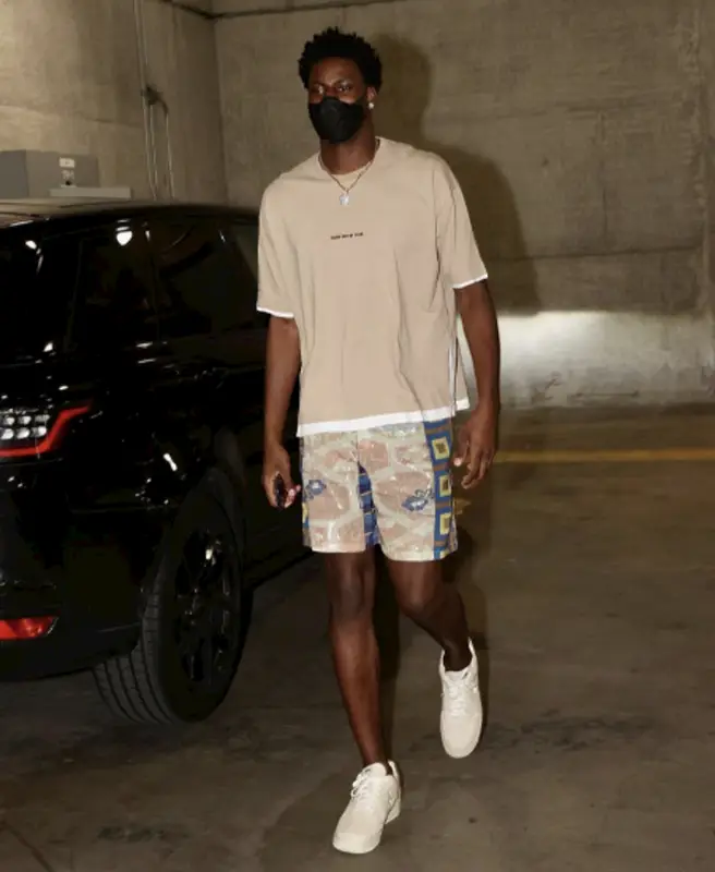 Jaren Jackson Jr. outfit in Zara, Pierre Louis Mascia, and Nike, 2021