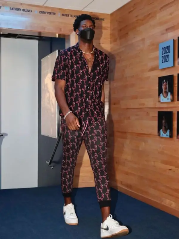 Jaren Jackson Jr. outfit in WESC, Nike, and Travis Scott Merch, 2021