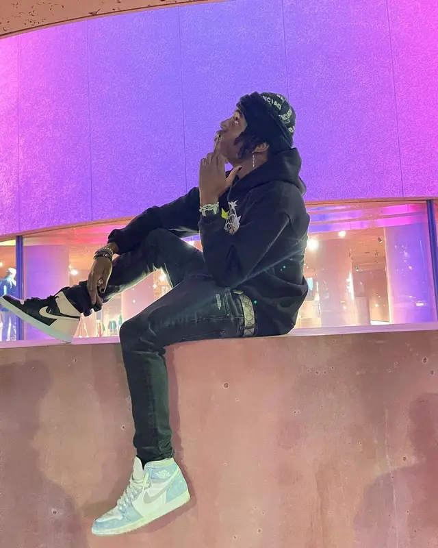 Dro Kenji outfit in Off-White, Gucci, and Balenciaga, 2021