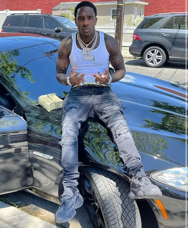 Dusty Locane outfit in Amiri, Adidas, and Dior, 2021