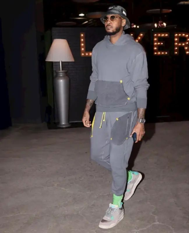 Carmelo Anthony outfit in Bristol Studio, 2021