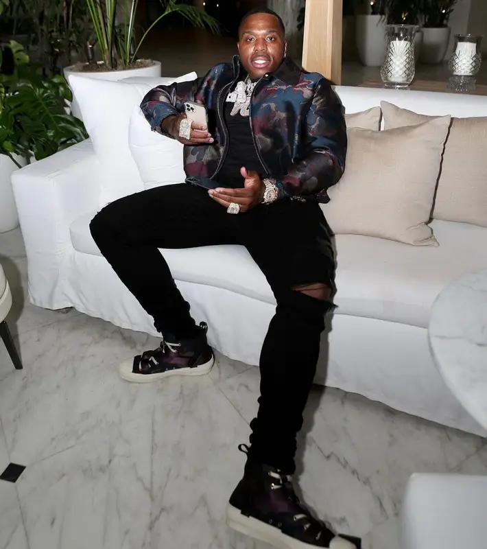 BandMan Kevo outfit in Dior, Amiri, and Peter Doig, 2021