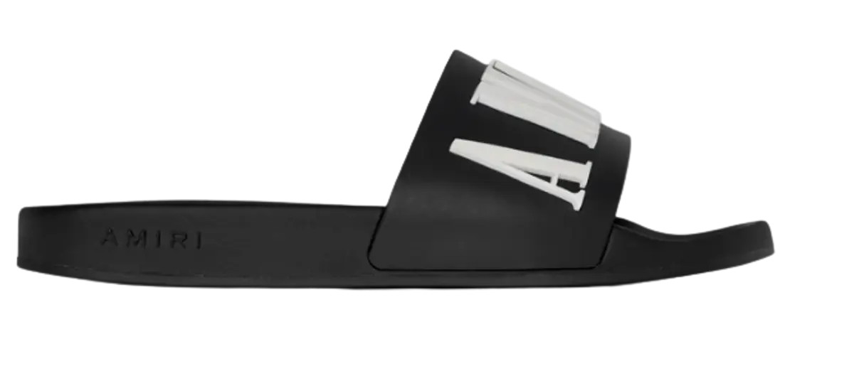 Amiri Logo Pool Black Slides $270