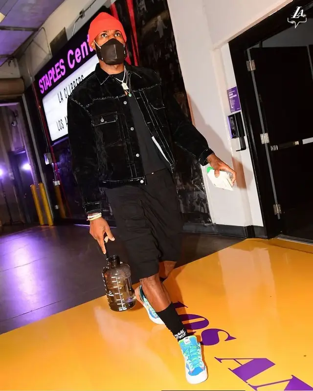 LeBron James outfit in John Elliott, Rick Owens, and Gucci, 2021