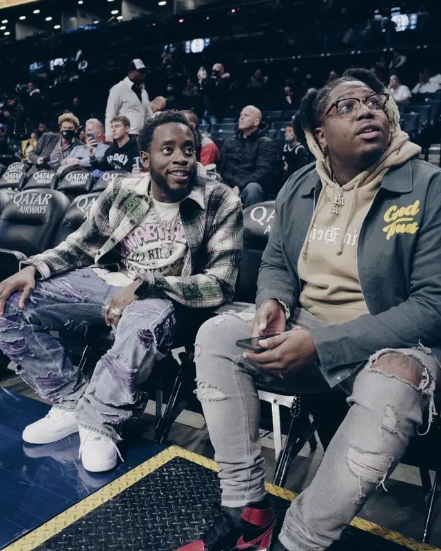 T-Shyne outfit in Vertabrae, Who Decides War, and Nike, 2021