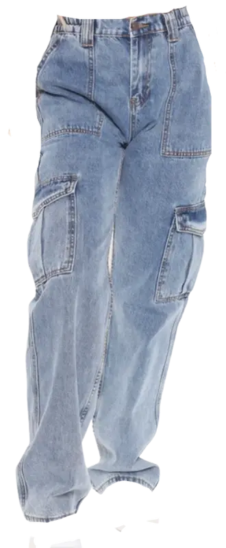FashionNova Don't You Worry Wide Leg Carpenter Jeans $40